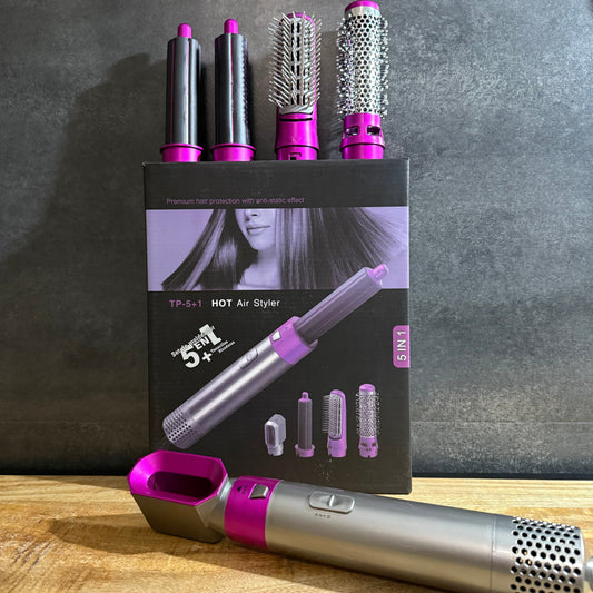 Secador Profesional 5 en 1 + Cepillo Desenredante de REGALO